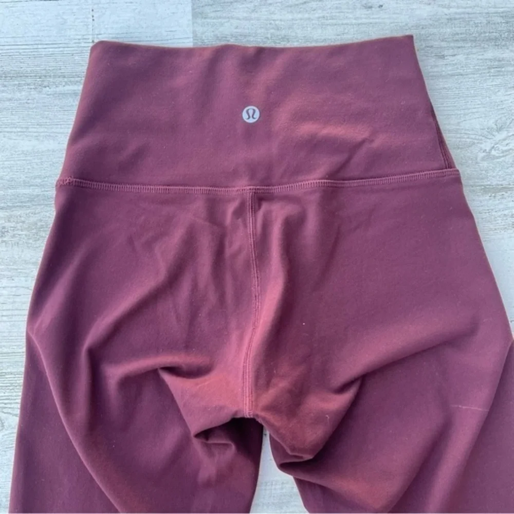 Lululemon Leggings Size 4 Red Wine Maroon‎ Womens Yoga Athleisure Wear